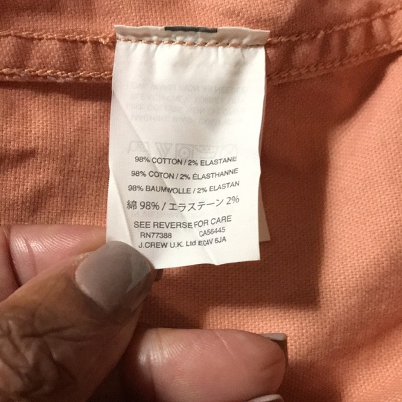 Madewell Pink/Coral Zip Aline Denim Mini Skirt Size 6 Raw Hem Pockets Preowned - Picture 7 of 8